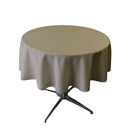 La Leinen Polyester Popeline Tischdecke rund, Polyester, Grey Dark, 147,32 cm von LA Linen