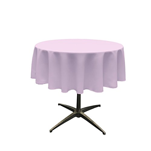 La Leinen Polyester Popeline Tischdecke rund, Polyester, Lilac, 147.30000000000001 x 147.30000000000001 x 0.04 cm von LA Linen