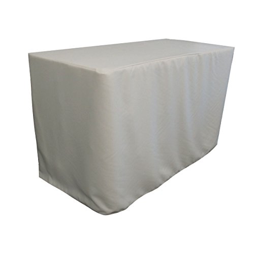 La Leinen Popeline Spannbettlaken Tischdecke, Polyester, Hellgrau, 48 x 24 x 30 von LA Linen