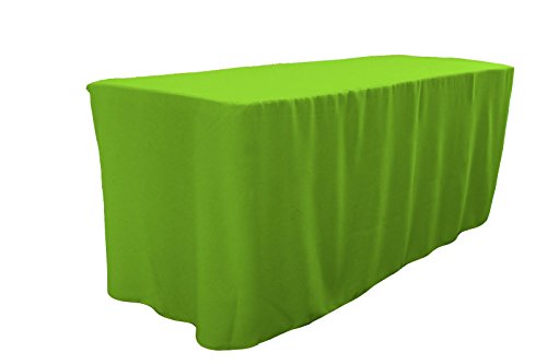 La Leinen Popeline Spannbettlaken Tischdecke, Polyester, Lime, 122 x 76.2 x 0.2 cm von LA Linen