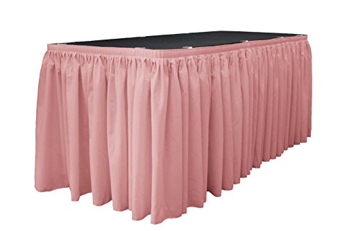 La Leinen Popeline Tisch Rock mit 20 l-Clips, Polyester, Dusty Rose, 21 FT x 74 cm, 21 Stück von LA Linen