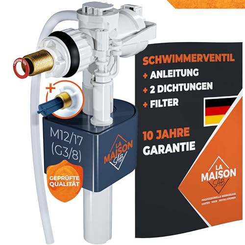 LA MAISON SAB Schwimmerventil: Spülkasten Ersatzteile, 10 Jahre Garantie, Einfache Montage mit Anleitung, Spülkasten Füllventil, Horizontal Einbau, Effizient, Wasserersparnis Weiß LA MAISON SAB Schwimmerventil: Spülkasten Ersatzteile, 10 Jahre Garantie, Einfache Montage mit Anleitung, Spülkasten Füllventil, Horizontal Einbau, Effizient, Wasserersparnis Weiß von LA MAISON SAB