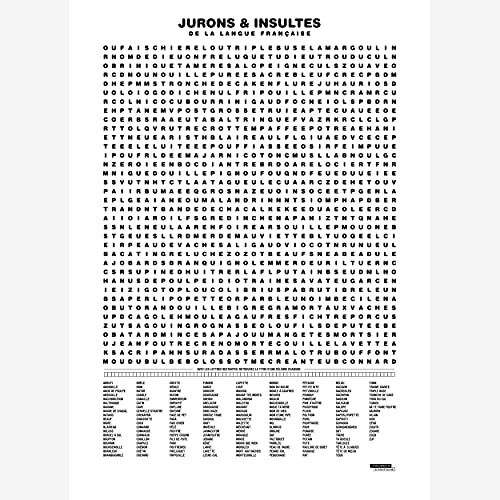 LA MAJORETTE A MOUSTACHE Poster – Zusammenstellung von Fluchen und Beleidigungen, 50 x 70 cm, für Schlafzimmer, Küche, Büro von LA MAJORETTE A MOUSTACHE