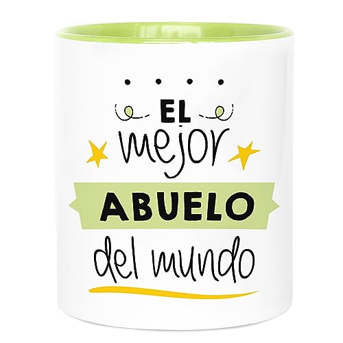 LA MENTE ES MARAVILLOSA - Keramiktasse mit Phrase |El Mejor Abuelo del Mundo| 330 ml, Originelles Geschenk für Eine Besondere Person, Tasse Kaffee und Tee von LA MENTE ES MARAVILLOSA