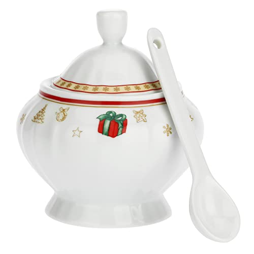 LA PORCELLANA Weiss - Zuckerdose mit Löffel Christmas Edition von LA PORCELLANA BIANCA