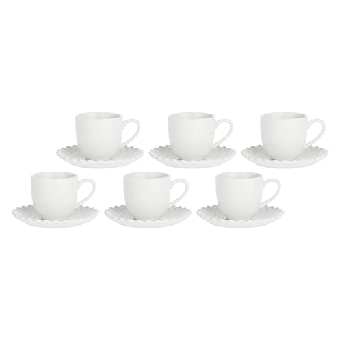 LA PORCELANA BIANCA Set 6 MOMENTI Kaffeetassen mit Untertasse 5 cm P002800150 von LA PORCELLANA BIANCA