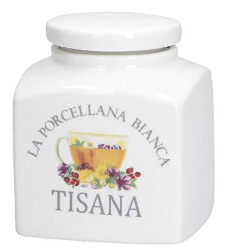 LA PORCELLANA BIANCA Conserva Teedose Kräutertee Vorratsdose Aufbewahrung Tee Teebeutelin Geschenkbox inkl. Deckel 500 ml italienisch Landhausstil Aromadose von LA PORCELLANA BIANCA