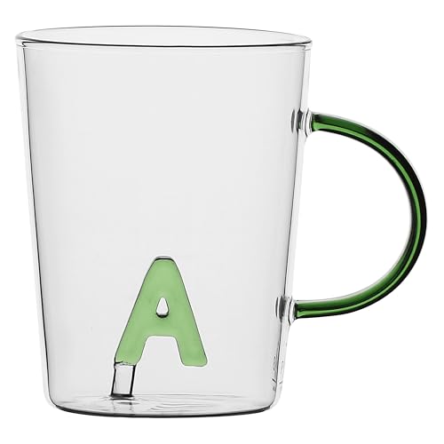 LA PORCELLANA BIANCA - Tasse Buchstabe 'A' aus Borosilikatglas, Fassungsvermögen 400 cc, Kollektion Allalettera von LA PORCELLANA BIANCA