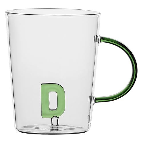 LA PORCELLANA BIANCA - Tasse Buchstabe 'D' aus Borosilikatglas, Fassungsvermögen 400 cc, Kollektion Allalettera von LA PORCELLANA BIANCA