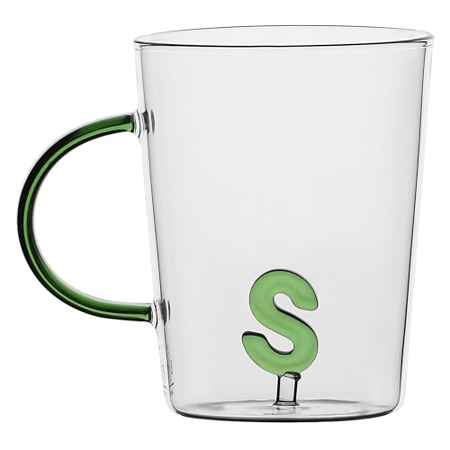 LA PORCELLANA BIANCA - Tasse Buchstabe 'S' aus Borosilikatglas, Fassungsvermögen 400 cc, Kollektion Allalettera von LA PORCELLANA BIANCA
