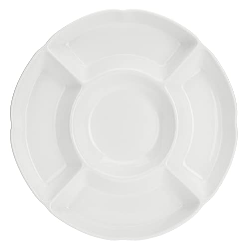 la Porcellana Convivio Servierplatte rund 5 Teile cm 90.2 cm Geschenkbox, weiß von LA PORCELLANA BIANCA