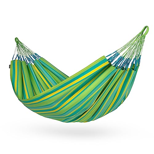 LA SIESTA® - Brisa - Klassische Doppel-Hängematte, handgefertigt in Kolumbien, mit 160 cm Breite für entspannte Momente drinnen und draußen. (Lime) von LA SIESTA