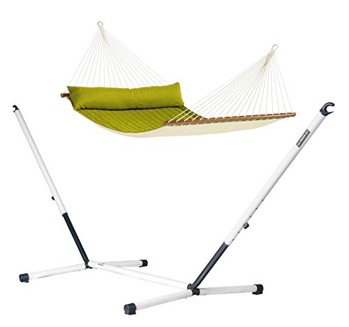 LA SIESTA - Alabama Avocado - Gefütterte Stabhängematte Kingsize + pulverbeschichtetem Stahl-Gestell von LA SIESTA
