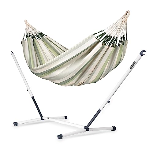 LA SIESTA® - Brisa - Klassische Doppel + Stahl-Gestell Hängematte, handgefertigt in Kolumbien, mit 160 cm Breite für entspannte Momente drinnen und draußen. (Cedar) von LA SIESTA