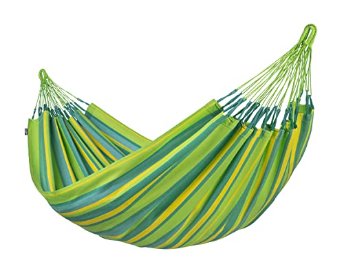 La Siesta® - Brisa - Klassische Single-Hängematte, handgefertigt in Kolumbien, mit 140 cm Breite für entspannte Momente drinnen und draußen. (Lime) von LA SIESTA