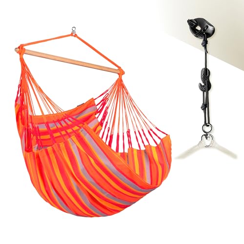 La Siesta® Domingo – Hängematte Komfort für den Winter, Funktionsfaser, kolumbianische Herstellung, große Oberfläche, Stabilisator Bambus, Entspannung im Freien – Tukan, Komfort mit Befestigung von LA SIESTA