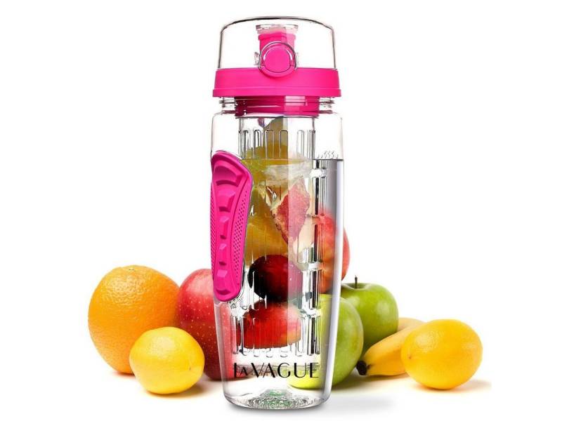 LA VAGUE Trinkflasche VITALITY Trinkflasche mit Einsatz, Trinkflasche mit Früchtesieb für perfekt aromatisierte Getränke von LA VAGUE