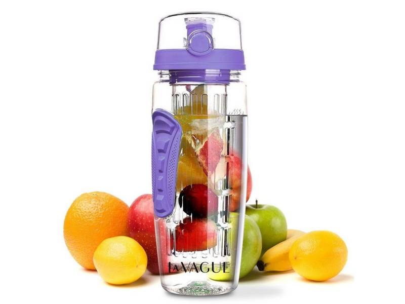 LA VAGUE Trinkflasche VITALITY Trinkflasche mit Einsatz, Trinkflasche mit Früchtesieb für perfekt aromatisierte Getränke von LA VAGUE