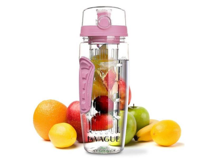 LA VAGUE Trinkflasche VITALITY Trinkflasche mit Einsatz, Trinkflasche mit Früchtesieb für perfekt aromatisierte Getränke von LA VAGUE