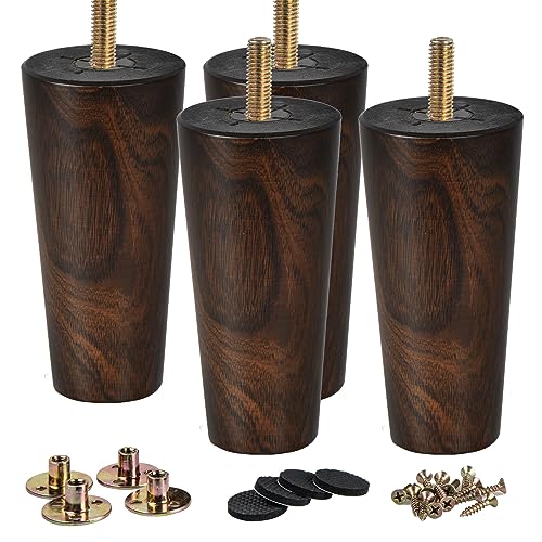 LA VANE 12cm Holz Möbelfüße, 4 Stück Massivholz Glasur Spindel DIY Ersatz Möbelbeine mit M8 Montageplatten & Schrauben für Sofa Couch Schrank Ottomane Stuhl LA VANE 12cm Holz Möbelfüße, 4 Stück Massivholz Glasur Spindel DIY Ersatz Möbelbeine mit M8 Montageplatten & Schrauben für Sofa Couch Schrank Ottomane Stuhl von La Vane