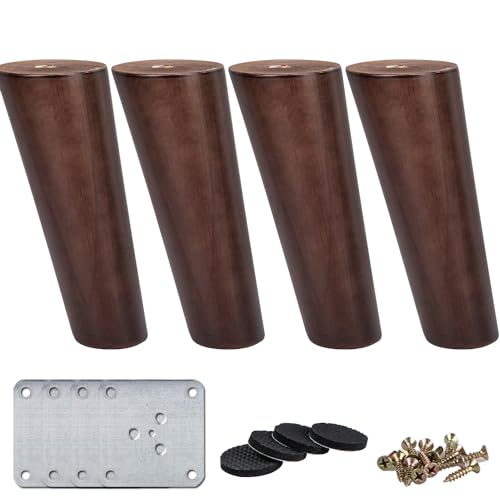 La Vane 4 Stück Massivholz Möbelfüße 20 cm Höhe - Konisch Schräg, Walnuss mit Montageplatten & Schrauben für Sofa, Bett, Schrank, Couch, Ottomane (Ersatzbeine, Tischbeine) La Vane 4 Stück Massivholz Möbelfüße 20 cm Höhe - Konisch Schräg, Walnuss mit Montageplatten & Schrauben für Sofa, Bett, Schrank, Couch, Ottomane (Ersatzbeine, Tischbeine) von La Vane