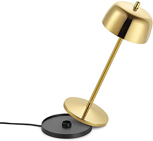 LVL THETA Dimmbare LED Akku Tischlampe - Kabellose Aufladbar Tischleuche im Italienischem Design, 2700 - 4000K, 9-24 Std. Designed by Zafferano(Gold) von LA VILLE LUMIÈRE