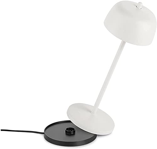 LVL THETA Dimmbare LED Akku Tischlampe Indoor & Outdoor IP65 - Kabellose Aufladbar Tischleuche im Italienischem Design, 2700 - 4000K, 9-24 Std. Designed by Zafferano (Matt Weiß) von LA VILLE LUMIÈRE