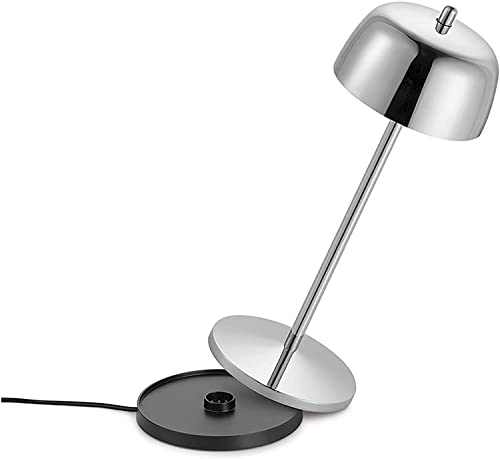 LVL THETA Dimmbare LED Akku Tischlampe - Kabellose Aufladbar Tischleuche im Italienischem Design, 2700 - 4000K, 9-24 Std. Designed by Zafferano (Silber) von LA VILLE LUMIÈRE