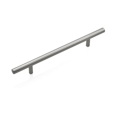 Europäischer Steggriff Möbelgriff Matt Relinggriffe Schrankgriff Küchengriff Massive Aluminiumlegierung Türgriffe T-Form Schubladengriffe Stangengriff Griffe,1er-Pack (Lochabstand 672mm,Silber) von LA1ASHOU