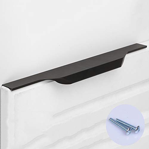Matt Versteckte F Bar Möbelgriff Eingebettet Metall Türgriff Aluminium Profilgriff Schrankgriffe,Geschwungener Küchegriffe Verdeckter Schubladengriff Vertiefter Schiebetürgriffe(blackLength 600mm) von LA1ASHOU