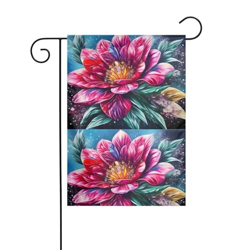 LAABBE Blumen-Diamantgemälde, bedruckt, Gartenflaggenmast, Dekoration für den Innenhof, modisch, 30,5 x 45,7 cm von LAABBE