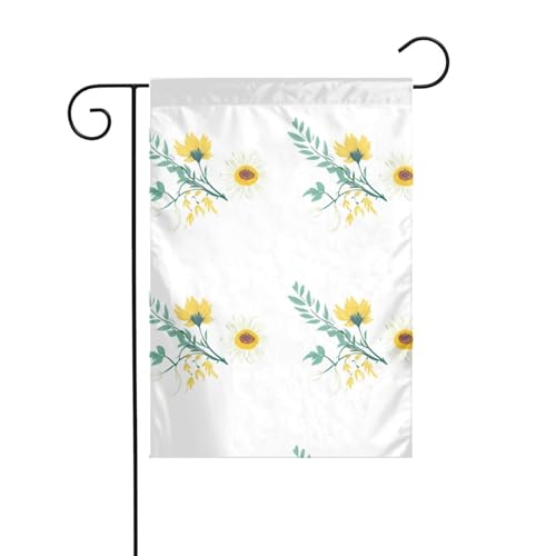 LAABBE Handgezeichnete Blumen, bedruckt, Gartenflaggenmast für den Außenbereich, Innenhof, Dekoration, Mode, 30,5 x 45,7 cm von LAABBE