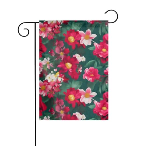 LAABBE Schöne Blumen bedruckte Gartenflaggenmast für den Innenhof, Dekoration, modisch, 30,5 x 45,7 cm von LAABBE