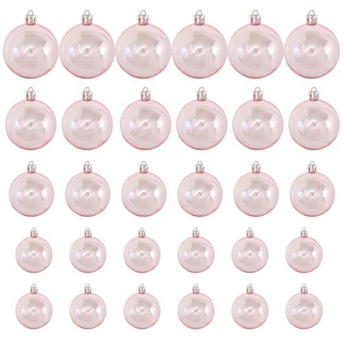 30pcs klare schillernde Weihnachtsschmuckbälle, 4 Größe hängende füllbare Baubles für Weihnachten Tree Holiday Party Dekor, schillernde Weihnachtsschmuck 30pcs klare schillernde Weihnachtsschmuckbälle, 4 Größe hängende füllbare Baubles für Weihnachten Tree Holiday Party Dekor, schillernde Weihnachtsschmuck von LAANCOO