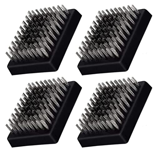 4pcs Grillbürste Ersatzköpfe, Drahtborstenfreie Grillreinigung Austauschbarer Köpfe für Grillbürsten und Schaber, Grill Barbecue Cleaner Nachfüllung (schwarz) von LAANCOO