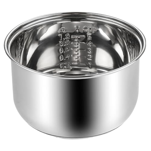 Edelstahl-Reiskocher Innentopf, 5L Nicht-Schicht-Ersatz Reiskocher-Liner mit Skalierung für Multi-Cooker, leicht zu reinigen und spülmaschinensicher von LAANCOO