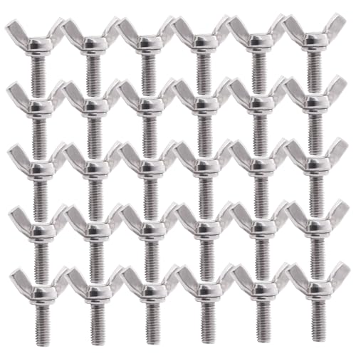 Flügelschrauben, 30pcs M6x20 304 Edelstahlflügelschrauben - Schmetterlingsschrauben, Handdrehung für elektronische Geräte Installation und Reparatur von LAANCOO