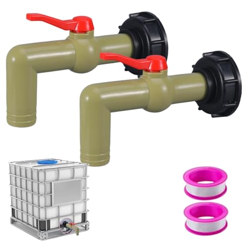 LAANCOO 2pcs IBC Tankarmatur Plastik IBC Tippkugelventil 1 Zoll Tankzubehör mit Klebebandschlauchanschlüssen Schnellverbindung für Outdoor -Garten, 32 mm, Gartenschlauchanschluss LAANCOO 2pcs IBC Tankarmatur Plastik IBC Tippkugelventil 1 Zoll Tankzubehör mit Klebebandschlauchanschlüssen Schnellverbindung für Outdoor -Garten, 32 mm, Gartenschlauchanschluss von LAANCOO