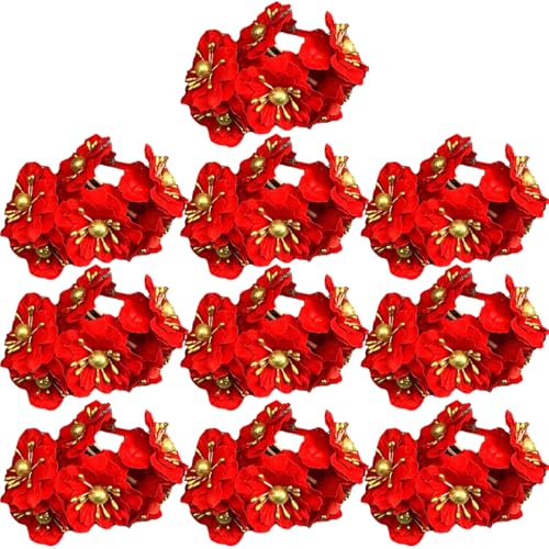 LAANCOO 60pcs rote Seiden -Weihnachtsstern Künstliche Blumen mit kurzen Stielen, für Weihnachtsdiy -Baum, Kränze, Girland LAANCOO 60pcs rote Seiden -Weihnachtsstern Künstliche Blumen mit kurzen Stielen, für Weihnachtsdiy -Baum, Kränze, Girland von LAANCOO