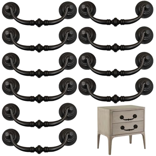 LAANCOO Vintage -Schubladen ziehen, 10pcs 4, 5 Zoll schwarze Vintage -Schublade Pulls - Zinklegungsschrank, Kommodengriffe für Schrank, Garderobe, Küchentür LAANCOO Vintage -Schubladen ziehen, 10pcs 4, 5 Zoll schwarze Vintage -Schublade Pulls - Zinklegungsschrank, Kommodengriffe für Schrank, Garderobe, Küchentür von LAANCOO