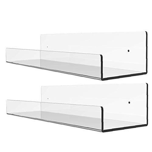 LAANCOO Wandregal Acryl Lagerung Wandregal Schlafzimmer Ledge Anzeige Regale Bücherregal für Zimmer 2ST 30X10X6CM für Indoor Home Use Tools von LAANCOO