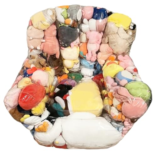 LAANCOO wasserdichte PVC Clear Bohnenbeutel mit Reißverschluss, gefüllter Tierspeicher für Kinder Kleinkind Sessel, Raum Organisierung, gefüllte Tierlagerung von LAANCOO