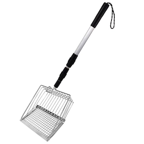 Metallstreu Schaufel, Hühnchenkacke Schaufel Abnehmbarer Metallstreu Scoop mit verstellbarem Langgang aus Edelstahl für Hühnerkoop -Reinigung von LAANCOO