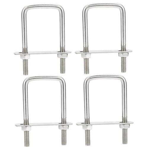 Quadratische U -Bolzen, 4pcs M8 70x110 mm Edelstahl -Quadrat -U -Schrauben - 3 Zoll breit rechtswinkel, stabil von LAANCOO