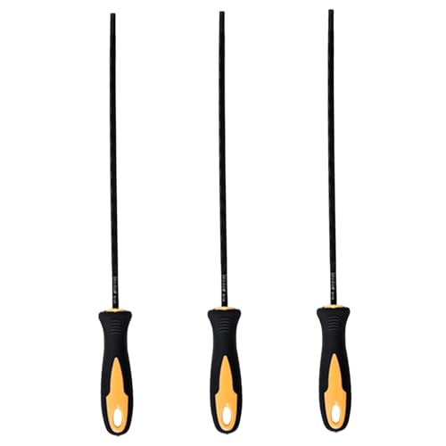 Schärfendatei, 3PCS-Kettensägendatei 5, 5 mm (7/32-Zoll) Stahlschärfen mit Plastikgriff zum Kettenschleifen von LAANCOO