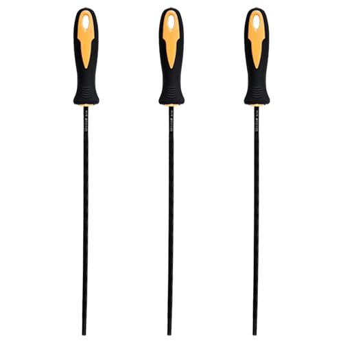 Schärfendatei, 3pcs-Kettensägendatei 4, 8 mm (3/16-Zoll) Stahlschärfen mit Plastikgriff zum Kettenschleifen von LAANCOO