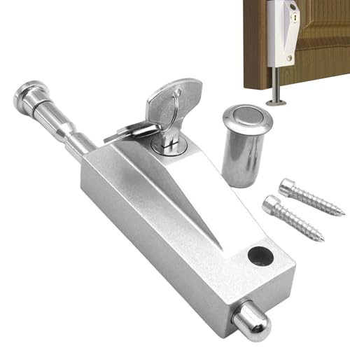 Schiebetürschloss, rostbesichtige Zinklegungs -Schiebetürschloss mit Schlüssel - Sicherheit mit Feder für Glas/Drehung/Holz/Aluminium/Falten/Akkordeontüren/Schrank/Fenster von LAANCOO