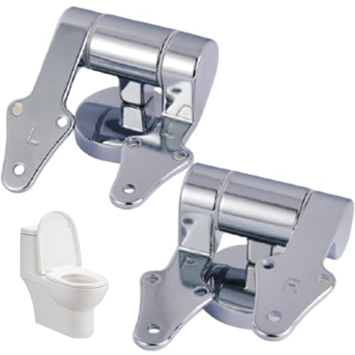 Toilettensitzscharniere, 2pcs Toilettensitzscharke Zinklegierung Softes Ersatz durch Installationshardware für die Reparatur von LAANCOO