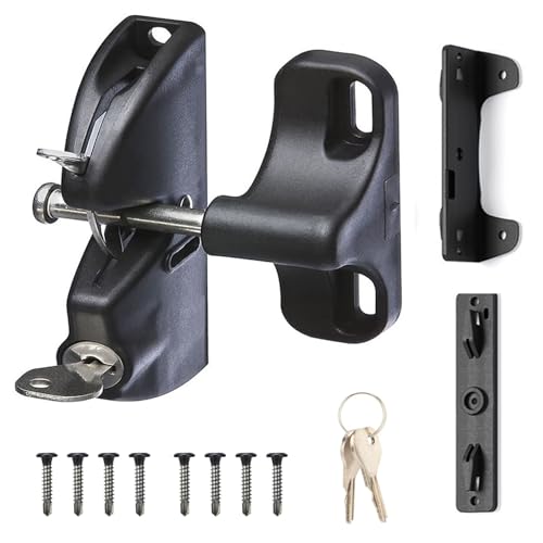Türschloss, doppelseitiger Torverriegelung mit Schlüssel - Zaunriegel mit Schrauben, einfach zu installieren für Metall, Holz, Vinylzäune, sicher & von LAANCOO