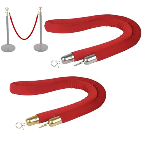 Velvet Seil 4, 9 Fuß Hanges rotes Seil mit Hooks Velvet Crowd Control Barrieren für Geburtstagsfeier Dekorationen Autoausstellungen Feierliche Eröffnungsfeier von LAANCOO